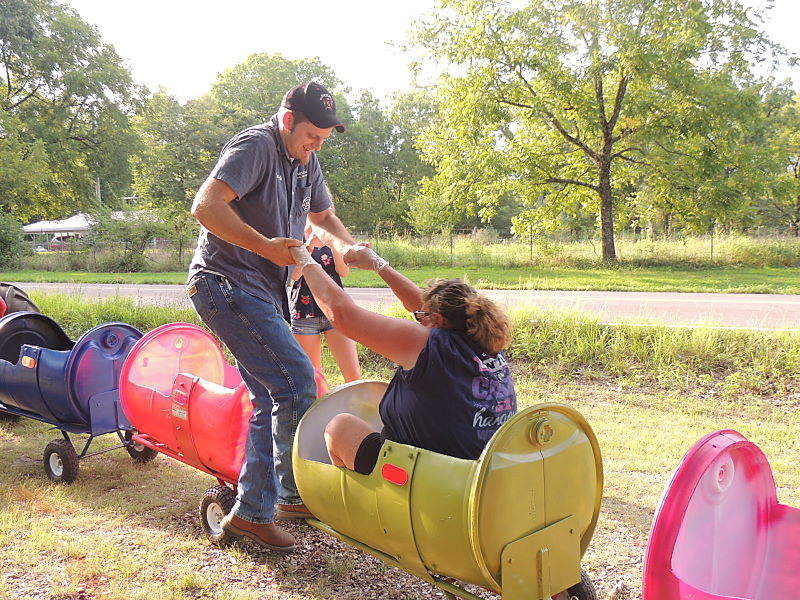 2018 Skyline VFD Picnic - Handsome young firefighter to the rescue.