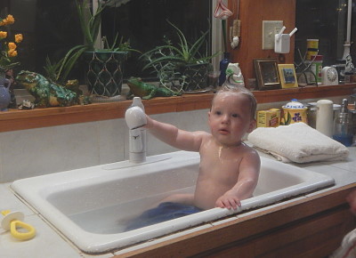 Having a bath... Having a bath...
