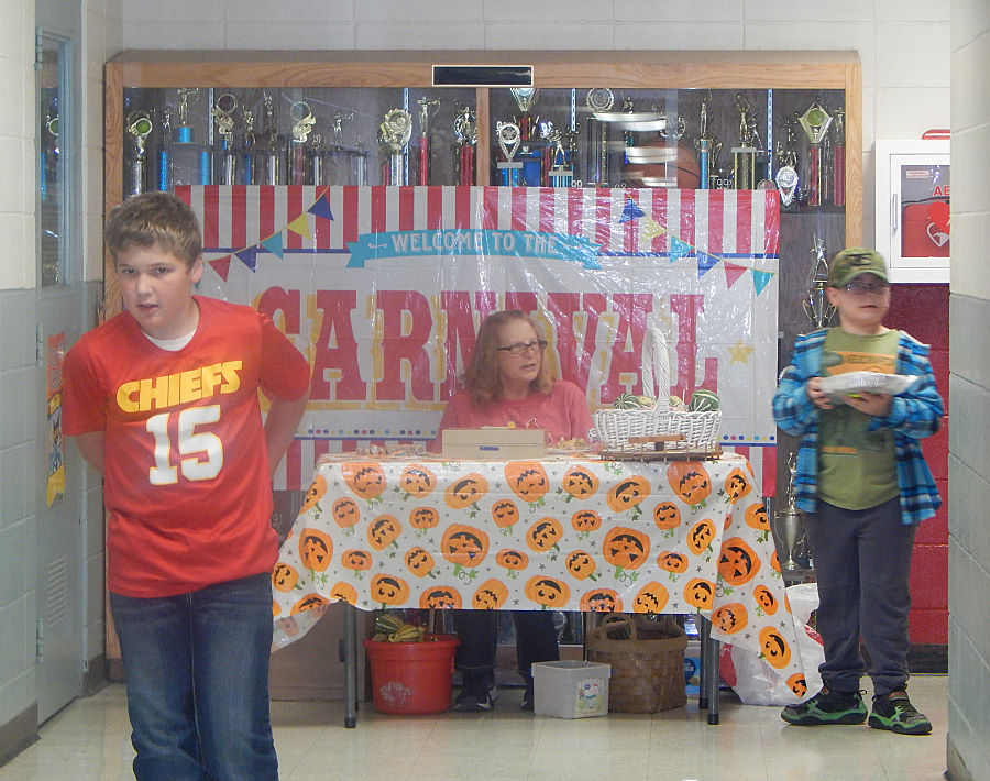 Miss Helen selling tickets.