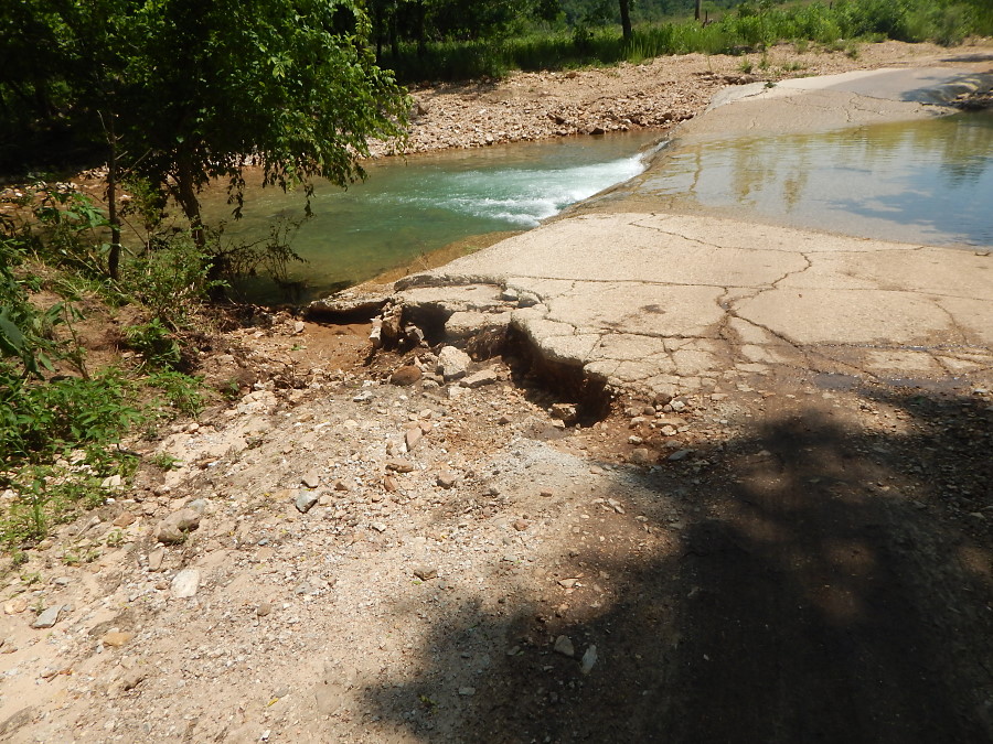 Hazard at Clever Creek crossing. Hazard at Clever Creek crossing.